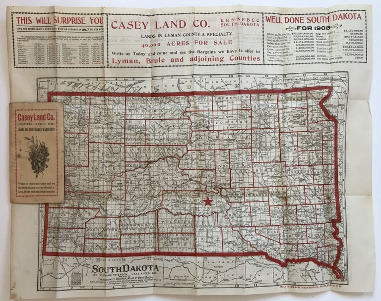 Item #1276 Casey Land Co. Kennebec, South Dakota. Lands in Lyman County a Specialty. South Dakota, Casey Land Co.