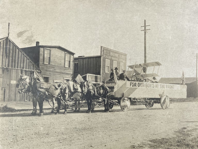 Item #1914 [Photograph of a San Antonio Parade Float Labeled "For Our Boys at the Front" and Featuring a Model Bi-Plane]. Western Photographica, Texas.