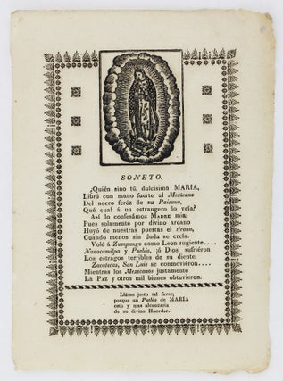 Soneto. ¿Quien Sino Tu, Dulcisima Maria... [caption title and first line of text. Mexico, Religion.
