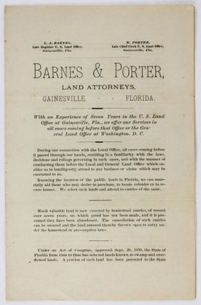 Item #3620 Barnes & Porter Land Attorneys, Gainesville, Florida. With an Experience of Seven...