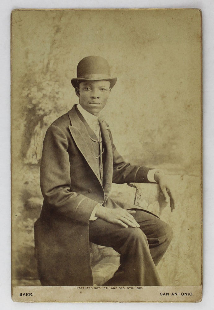 Item #3847 [Late 19th-Century Cabinet Card of an African-American Man in San Antonio]. African Americana, Texas.