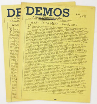 Item #4504 Demos. A Journal of Democratic Socialism [May 1944 / June-July 1944]. Socialists,...