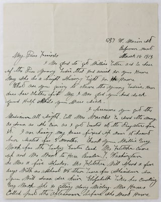 Item #4916 [Autograph Letter, Signed, from a Woman in Montana, Reporting on Life in the West and...
