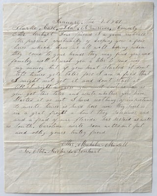 Item #4917 [Manuscript Letter Written by a Woman Slave-Owner Discussing the Secession of...
