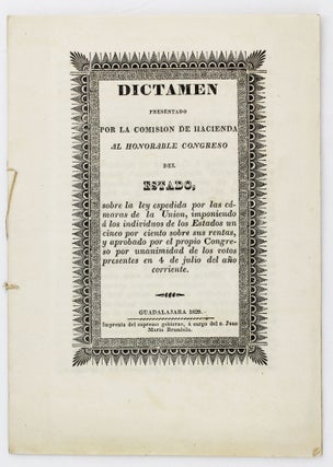 Item #5325 Dictamen Presentado por la Comision de Hacienda al Honorable Congreso del Estado,...