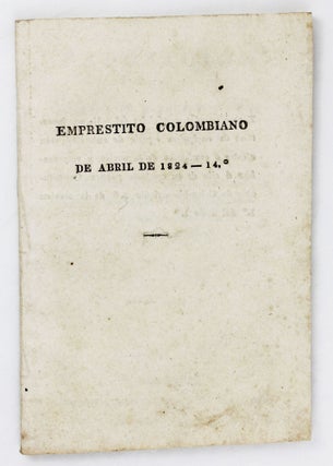 Item #5633 Esposicion del Poder Ejecutivo al Congreso de 1825. Colombia