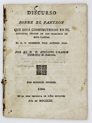 Item #5644 Discurso Sobre el Panteon Que Esta Construyendo en el Convento Grande de San Francisco...