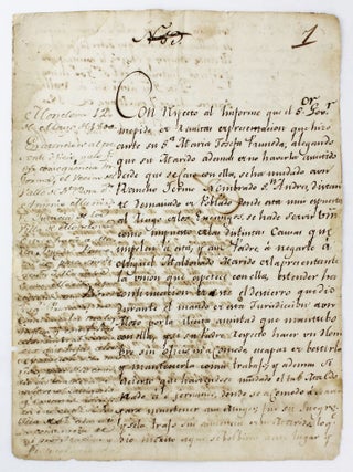 Item #6287 [Manuscript Request, Denial, and Report for a Divorce in Mexican Texas at the...