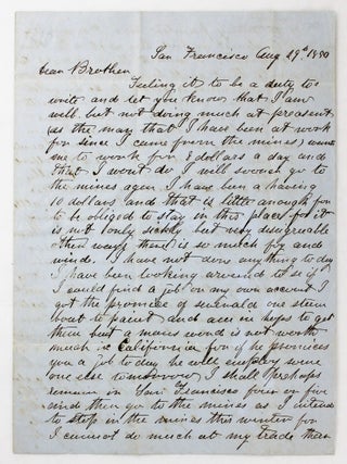 Item #6357 [Autograph Letter, Signed, from George F. Allen to His Brother, Detailing Hardships in...