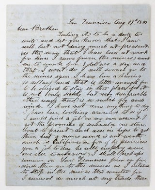 Item #6357 [Autograph Letter, Signed, from George F. Allen to His Brother, Detailing Hardships in...