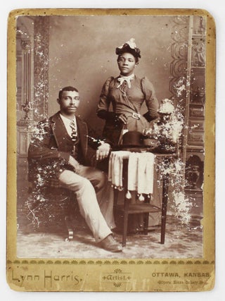 Item #6442 [Cabinet Card of a Handsome African-American Couple]. African Americana, Kansas