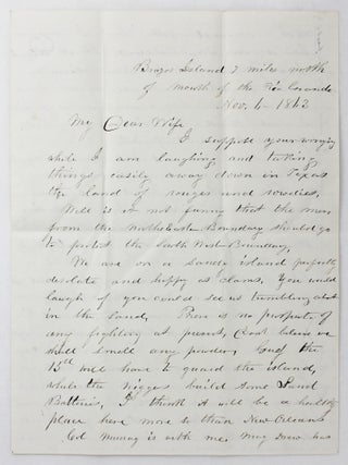 Item #6444 [Manuscript Letter by a Maine Soldier Stationed in Texas During then Midst of the...