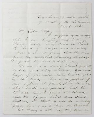 Item #6444 [Manuscript Letter by a Maine Soldier Stationed in Texas During then Midst of the...