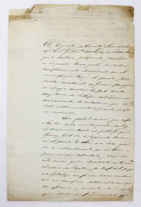Item #6521 [Autograph Letter, Signed, by General Antonio Gaona to General Cosme Furlong, Sending...