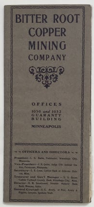 Item #1019 The Bitter Root Copper Mining Co. Idaho, Mining