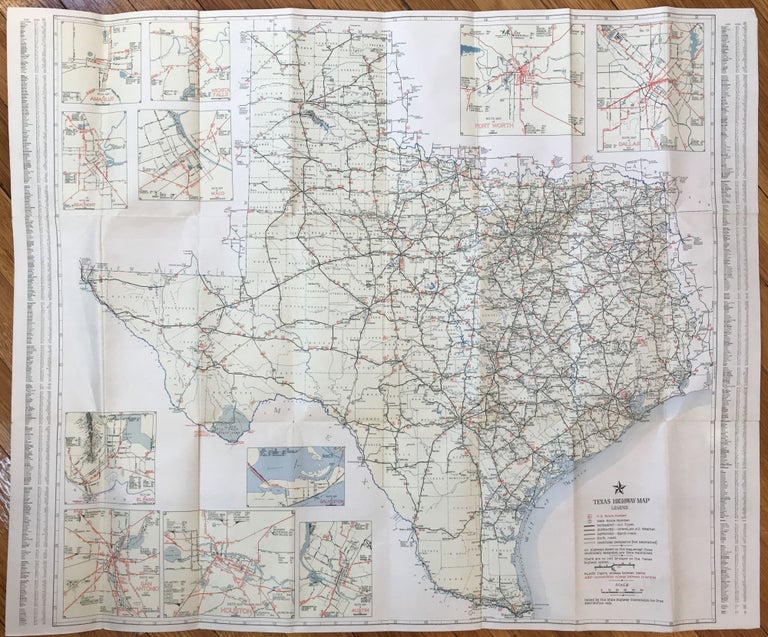 Item #1047 Official Map of the Highway System of Texas. Texas, Highways.