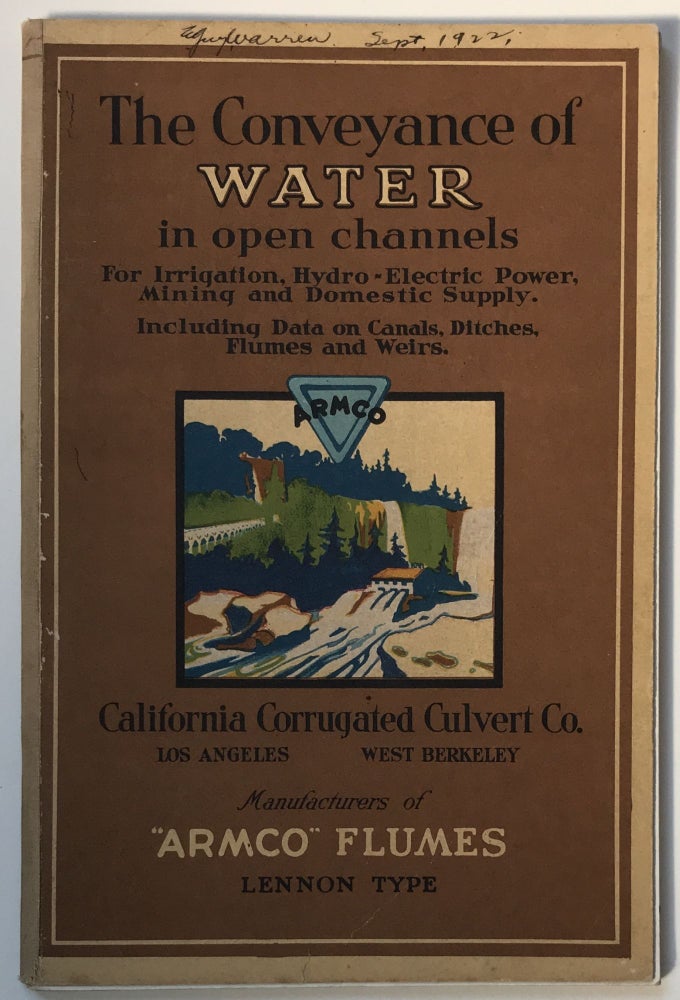 Item #1051 The Conveyance of Water in Open Channels. California, Water.