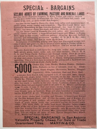 Item #1090 Special Bargains. 522,000 Acres of Farming, Pasture and Mineral Lands... [caption...