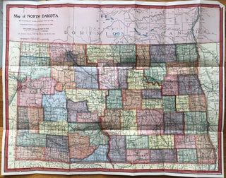Map of North Dakota with Population and Location of Principal Towns and Cities