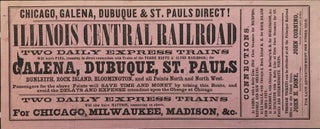 Item #1101 Chicago, Galena, Dubuque & St. Pauls Direct! Illinois Central Railroad [caption...