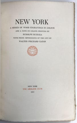 Item #1124 New York. A Series of Wood Engravings in Colour and a Note on Colour Printing by...