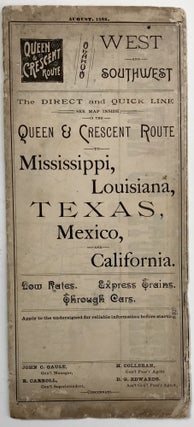 Queen & Crescent Route Going West and Southwest. The Direct and Quick Line Is the Queen & Crescent Route to Mississippi, Louisiana, Texas, Mexico, and California [cover title]