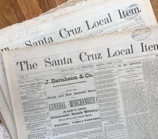 Item #1141 The Santa Cruz Local Item. California Newspapers