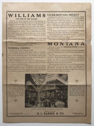 Item #1265 Williams "The Gem of the Project" [caption title]. Montana