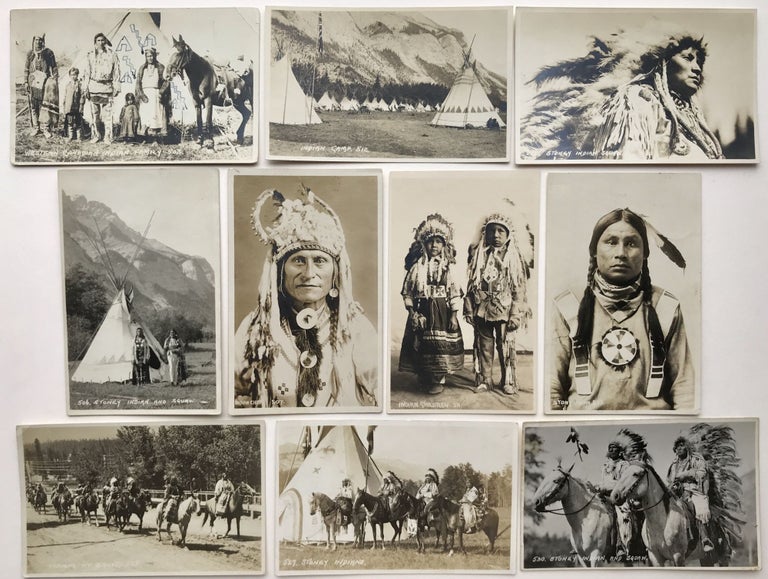 Item #1346 [Series of Nineteen Real Photo Postcards of Nakoda Native Peoples in and Around Banff]. Byron Hill Harmon.