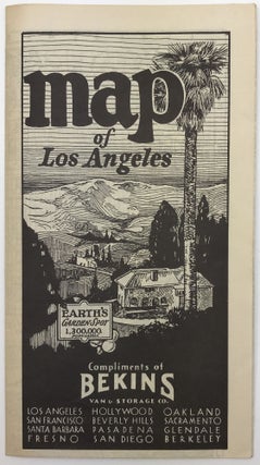 Item #1481 The Latest Map of Los Angeles Compliments Bekins Van and Storage Co. California,...