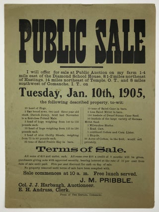 Item #1545 Public Sale. I Will Offer for Sale at Public Auction on My Farm 1-4 Mile East of the...
