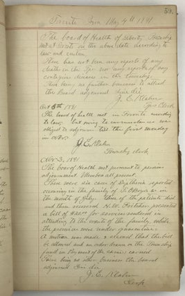 Record of the Board of Health of Liberty Township, Clinton Coy. Iowa [manuscript caption title]