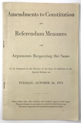 Item #1753 Amendments to Constitution and Referendum Measures with Arguments Respecting the Same...
