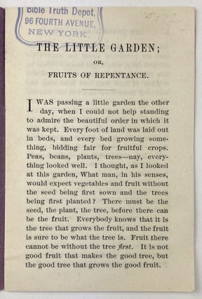 The Little Garden; or, Fruits of Repentance. By C.S. [cover title]