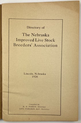 Directory of the Nebraska Improved Live Stock Breeders' Association