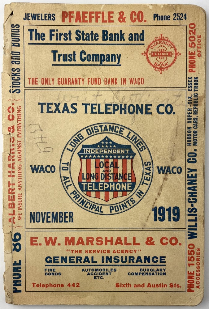Item #1936 Texas Telephone Co. Waco. November 1919. Texas.