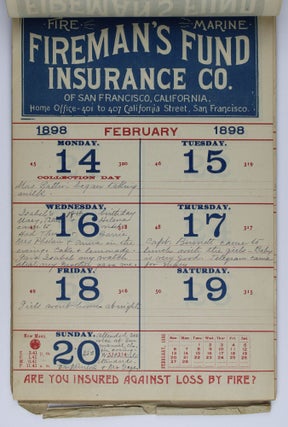 A Merry Christmas and a Happy New Year 1898 from the Largest Pacific Coast Company the Firemans Fund Insurance Company [cover title]