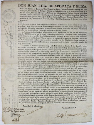 Item #2113 Don Juan Ruiz de Apodaca y Eliza, Lopez de Letona y Lasqueti, Gran Cruz de las Reales...