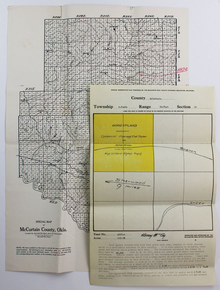 Item #2207 Special Map of McCurtain County, Okla. [with plat map]. Oklahoma.