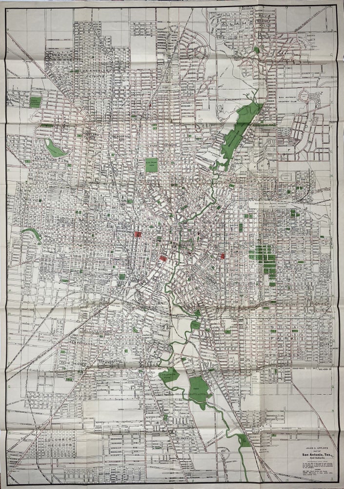 Item #2232 Jules A. Appler's Map of San Antonio, Tex., and Suburbs. Texas, Jules A. Appler.