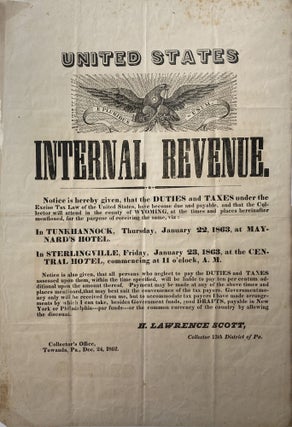 Item #2233 United States. Internal Revenue. Notice Is Hereby Given, That Duties and Taxes Under...