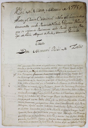 Item #2247 [Documents Relating to the Murder of Nicolas Gregorio Picazo in Real del Monte, an...