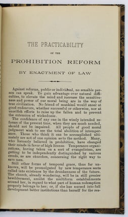 Popular Questions. The Prohibition Reform. Its Practicality by Enactment of Law. By a Clergyman