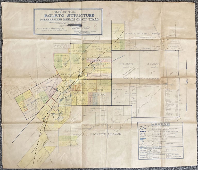 Item #2301 Map of the Ecleto Structure Northeastern Karnes County, Texas. Texas, Frank Sweet, cartographer.