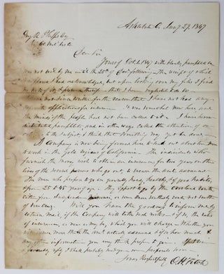 Item #2389 [Manuscript Letter Discussing the Sale of Life Insurance to an Ohio Group Bound for...