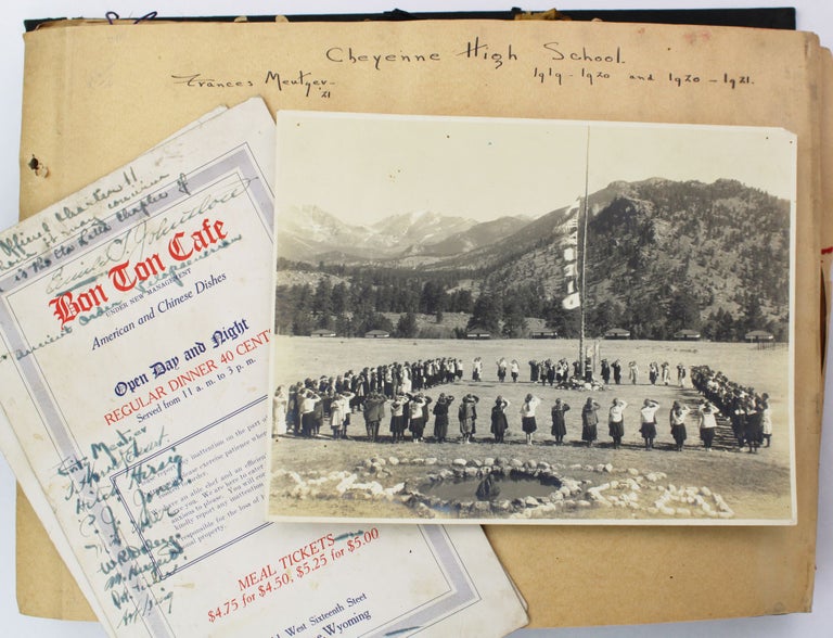 Item #2405 [Scrapbook and Vernacular Photograph Album Documenting Frances Mentzer's High School Years in Cheyenne, Wyoming]. Wyoming, Frances Mentzer.
