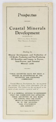 Item #2451 Prospectus Coastal Minerals Development [cover title]. Louisiana