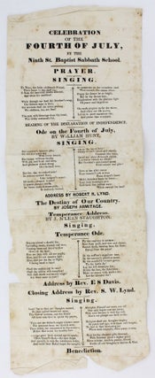 [Pair of Mid-19th Century Broadsides Celebrating the Fourth of July at the Ninth Street Baptist Church in Cincinnati]