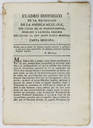 Item #2752 Cuadro Historico de la Revolucion de la America Mexicana, por Su Causa de Su...