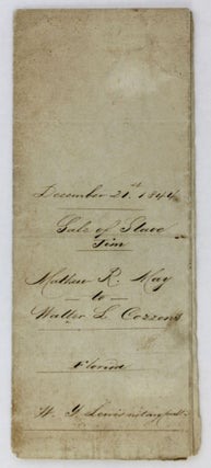 Item #2793 [Printed Document, Completed in Manuscript, Detailing the Sale of a Negro Man in New...